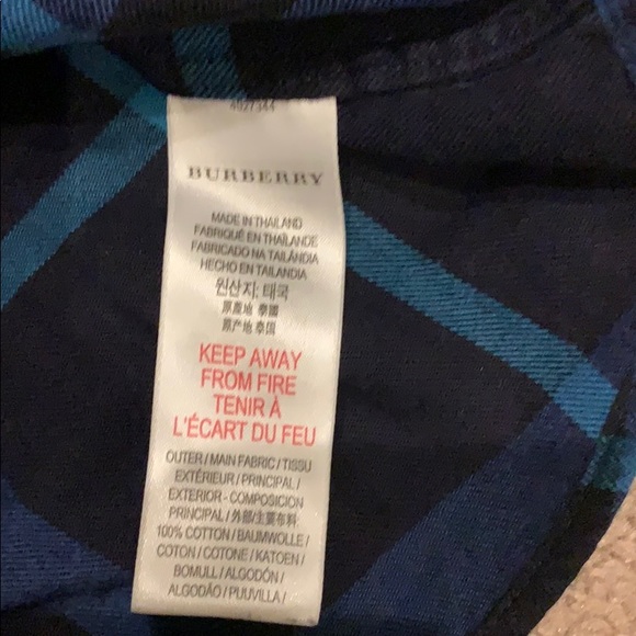 Burberry blue plaid shirt, size 2Y - Picture 4 of 5